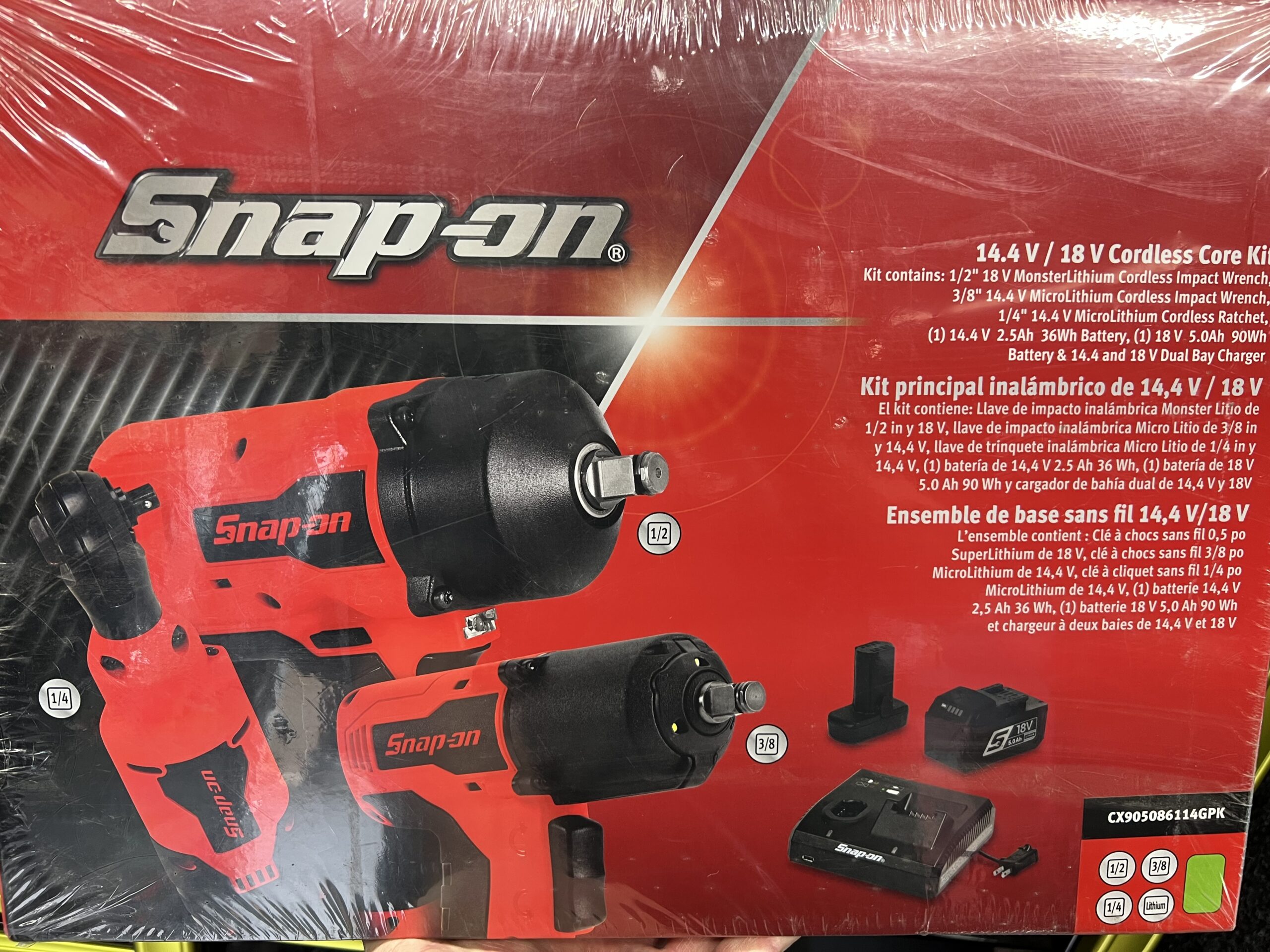 Snap-On: 6 Piece Cordless Impact/Ratchet Kit