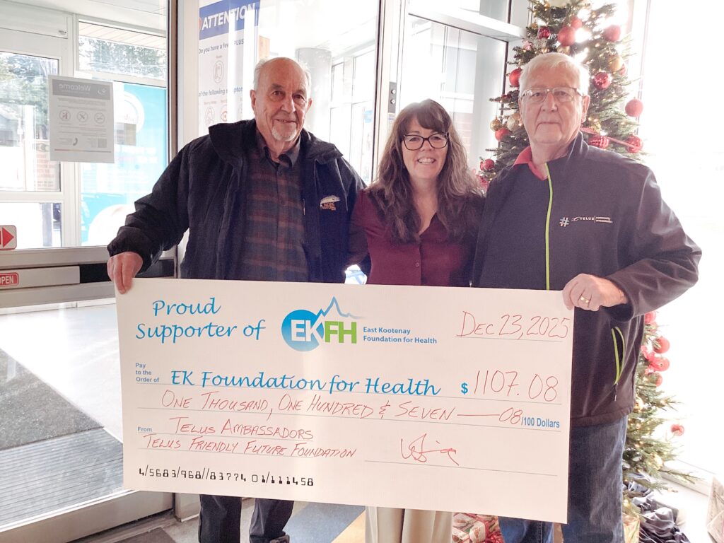 East Kootenay Telus Community Ambassadors donate $1107 to Hospice Home