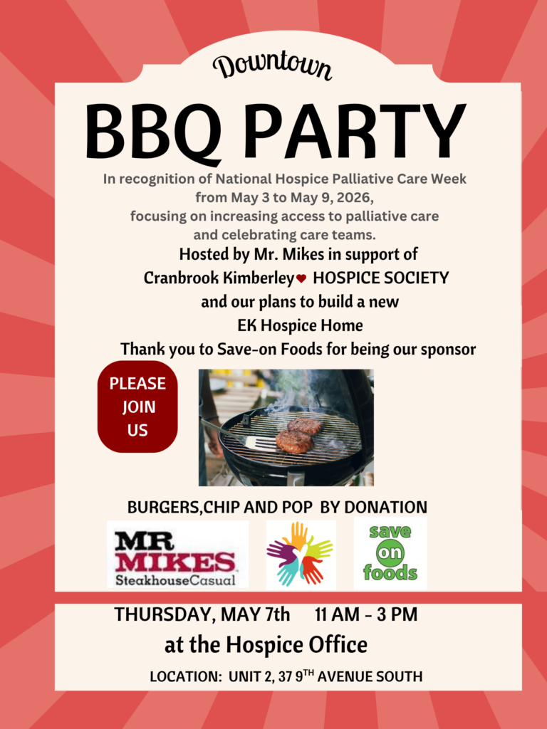 Downtown Cranbrook BBQ Party for Hospice on May 7th