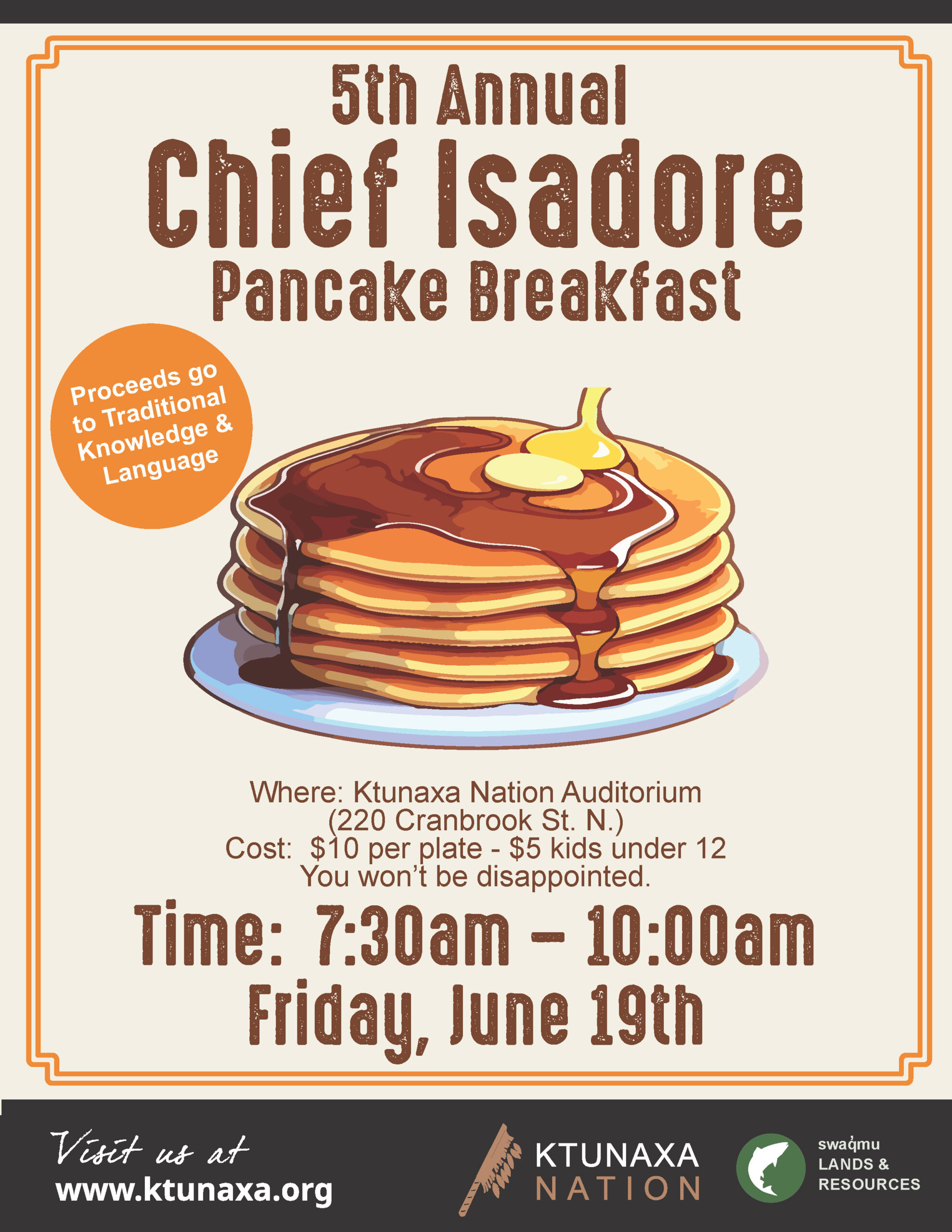 5th Annual Chief Isadore Pancake Breakfast