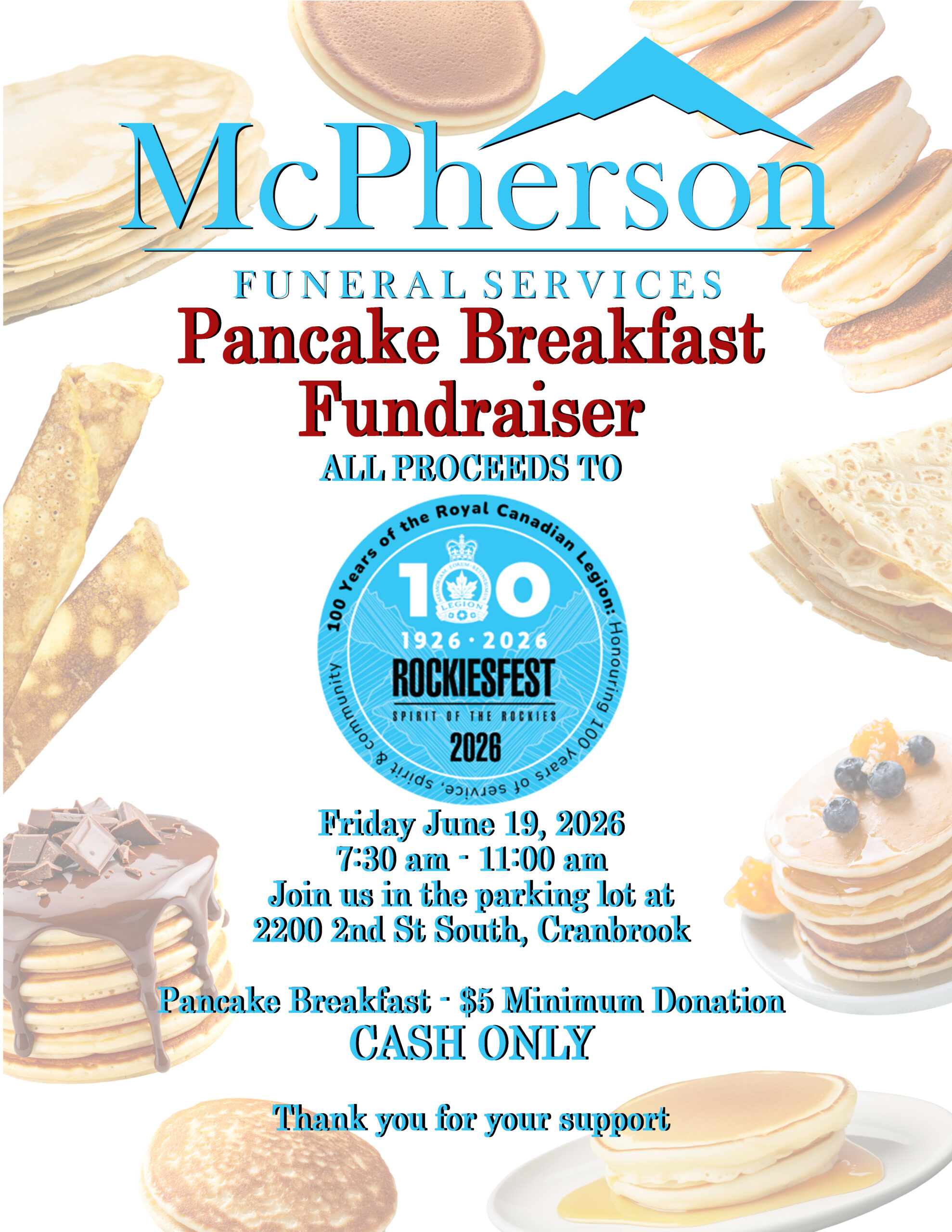 McPherson Funeral Services Pancake Breakfast