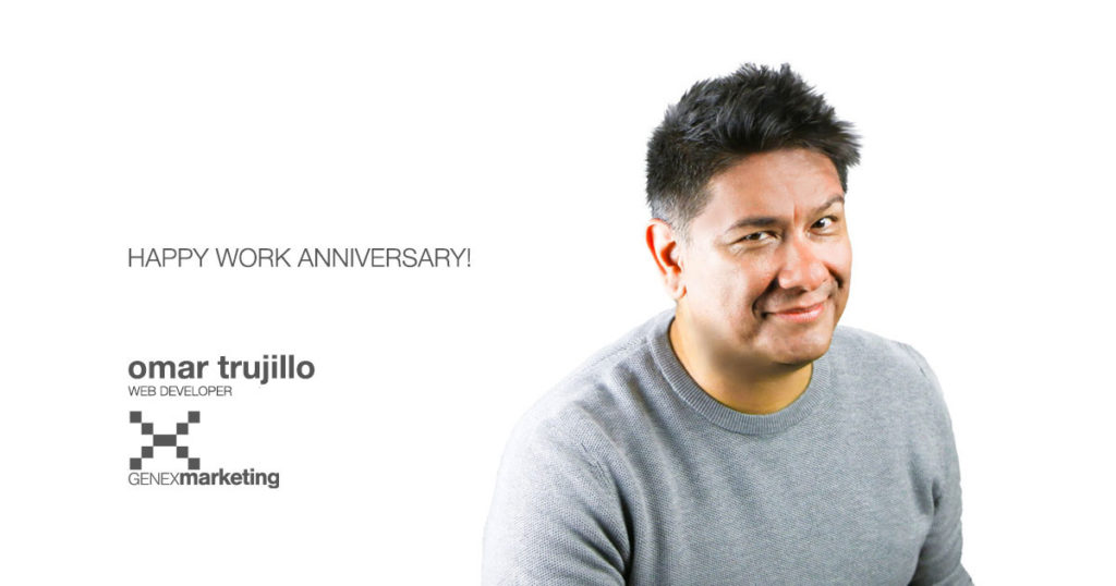 Happy work anniversary to our Web Developer Omar Trujillo